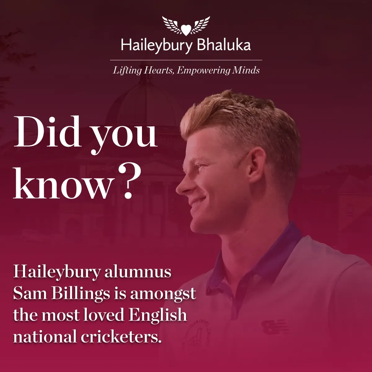 Haileybury alumnus Sam Billings