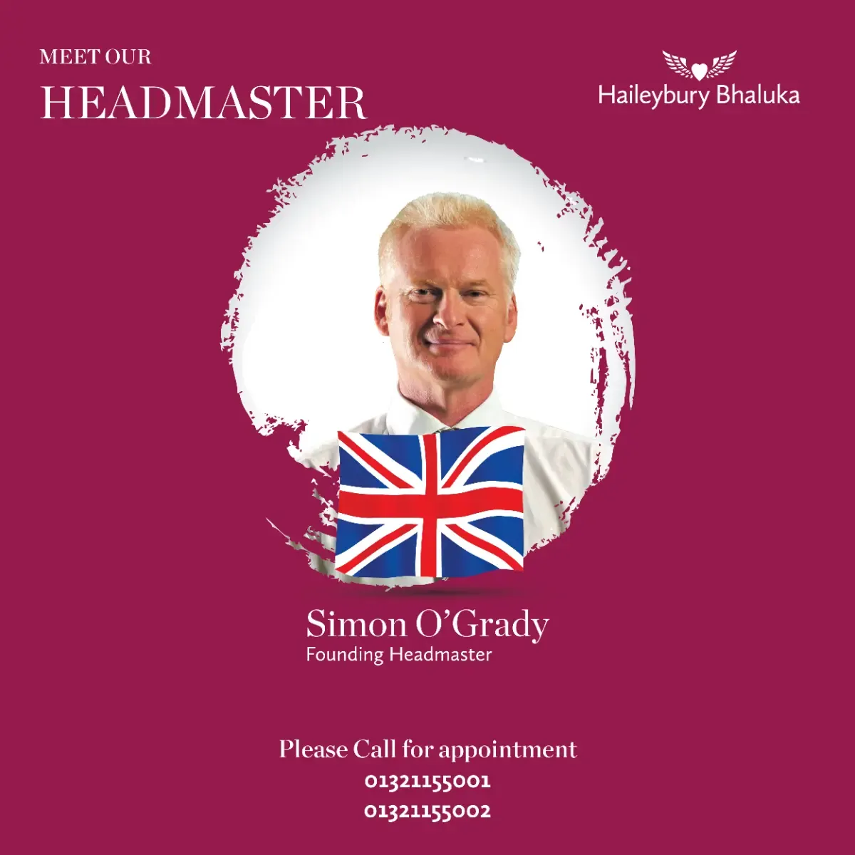 Our Founding Headmaster Simon O'Grady is keen to meet you in person, to discuss your son or daughter's education at Haileybury Bhaluka.